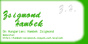 zsigmond hambek business card